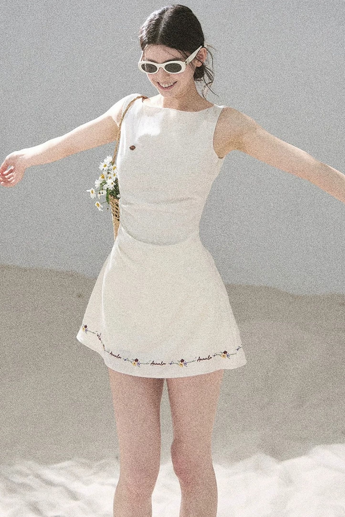 French Embroidery A-Line Dress