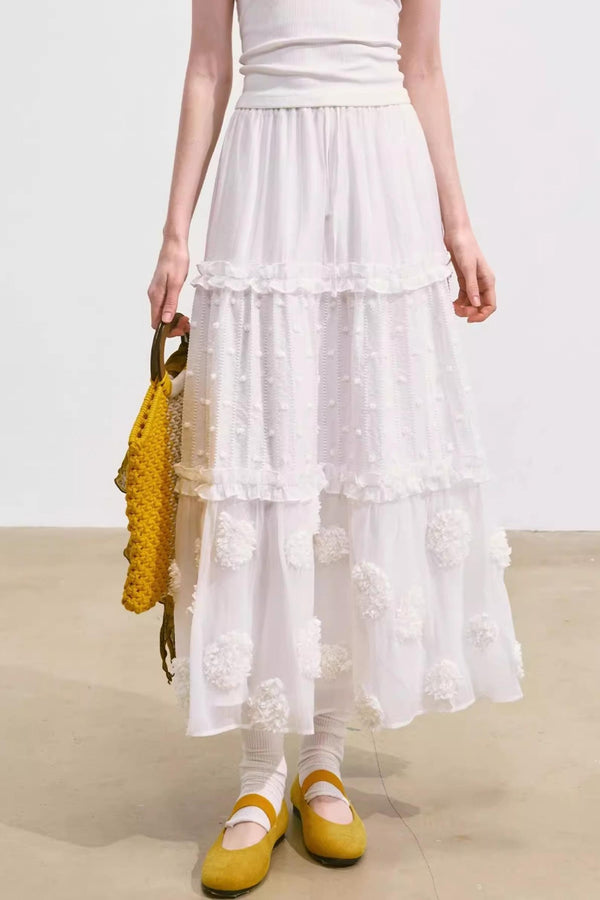 White Layered Halter Skirt