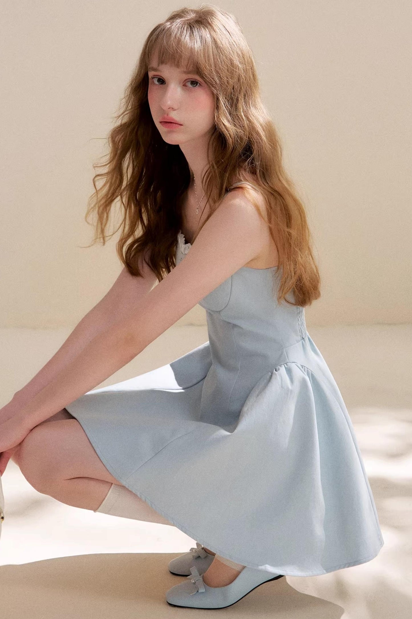 French Lace Ruched Dress