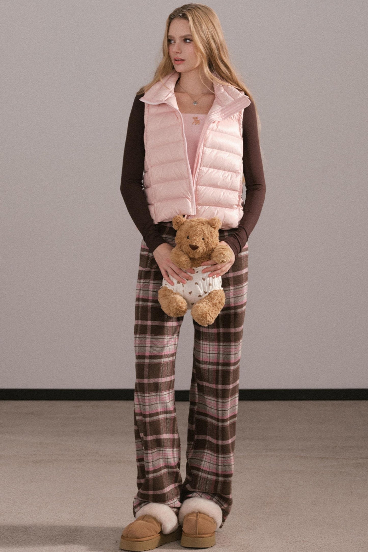 Retro Pink Plaid Pants