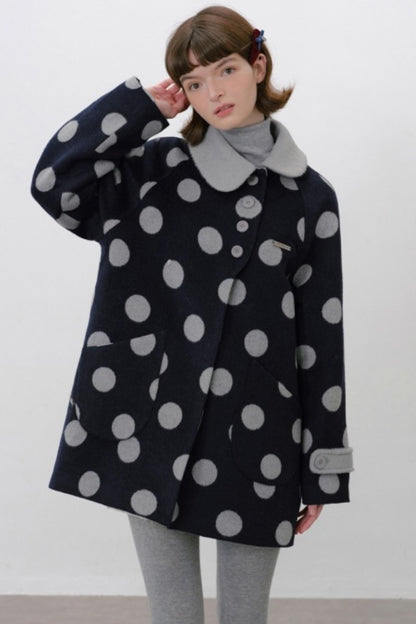 Vintage Polka Dot Woolen Jacket