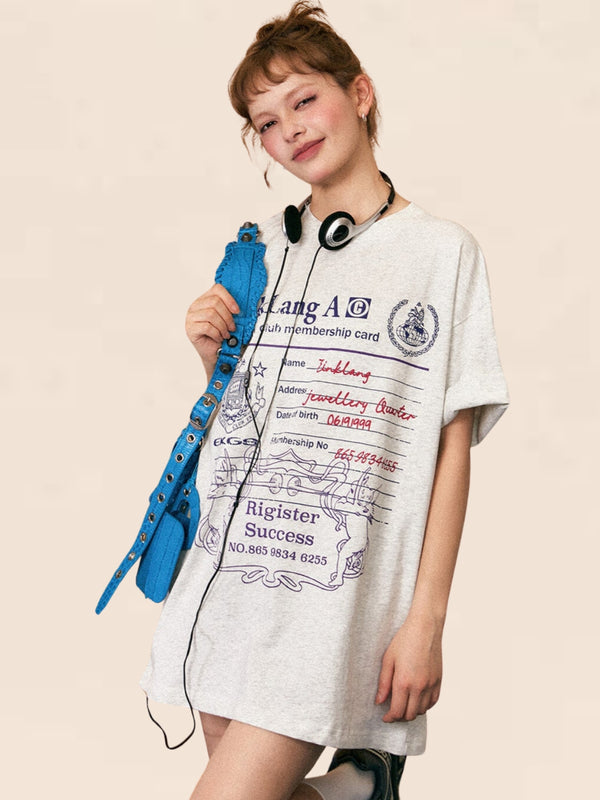 Vintage Letter Print T-Shirt