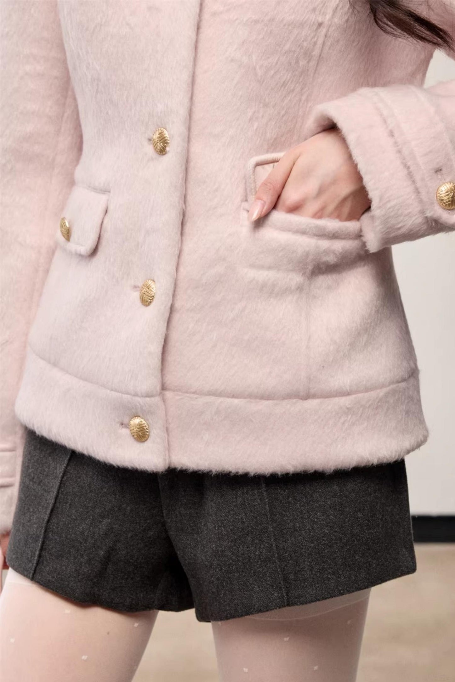 Single-Breasted Woolen Jacket