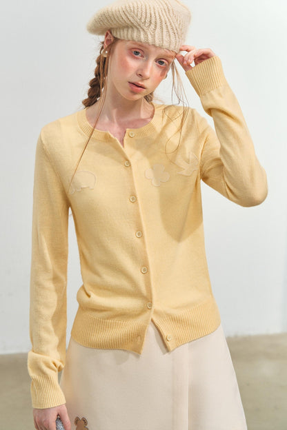 Fun Patch Embroidered Cardigan