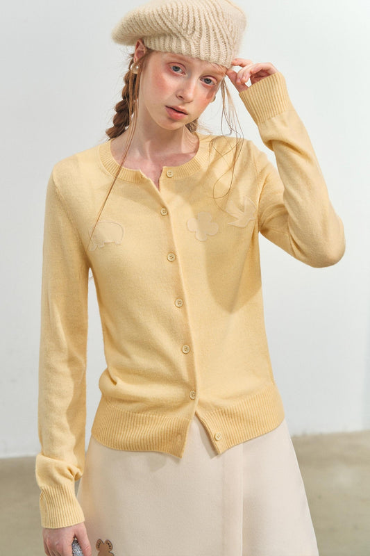 Fun Patch Embroidered Cardigan