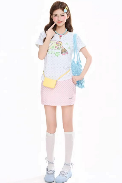 Polka Dot A-Line Skirt