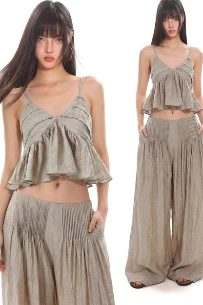 Ensemble Caraco à Volants et Pantalon