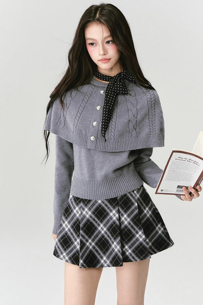 Fake Two Piece Knit Sweater Top