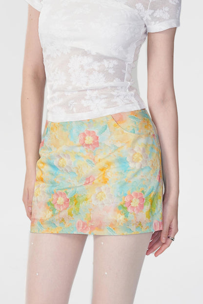 Vintage Floral Wrap Skirt