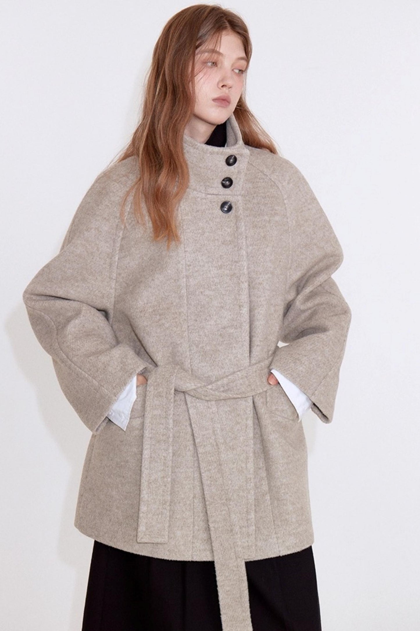 Variegated Twill Wool Coat