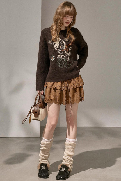 Furball Crew Neck Loose Sweater