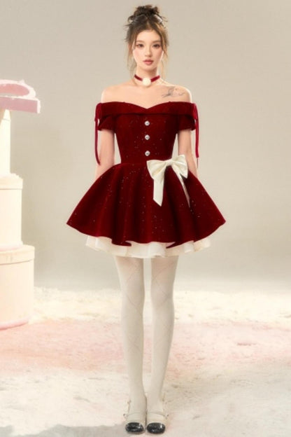 French Velvet Mini Dress Set-Up