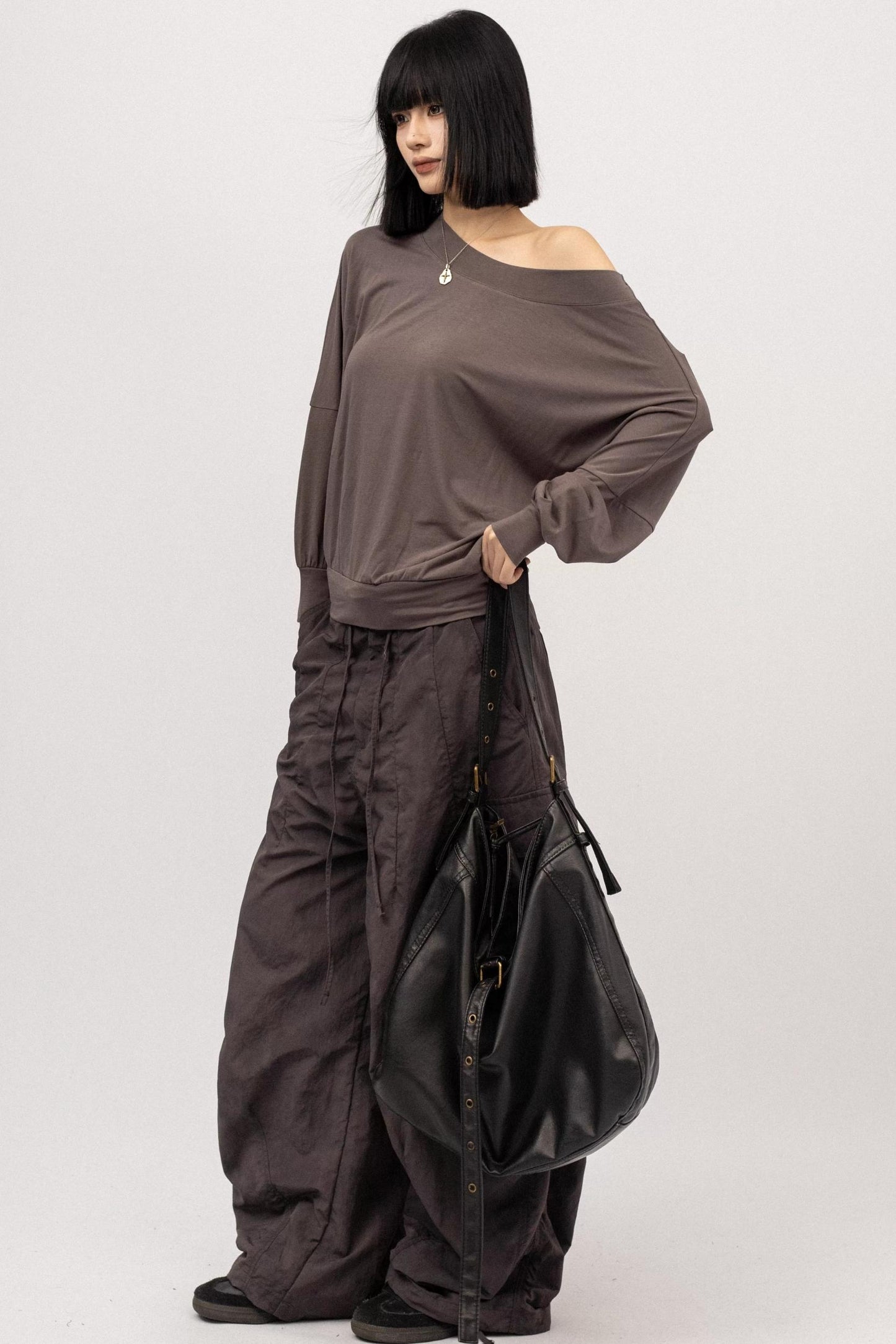 Autumn Off-Shoulder Long T-Shirt