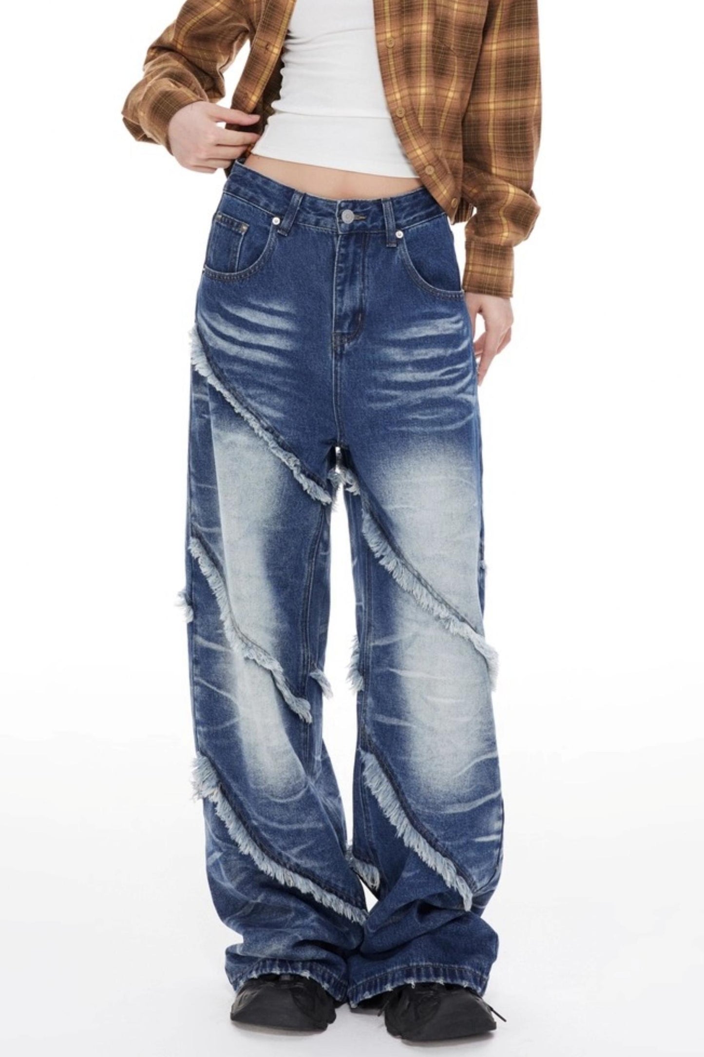 Blue Wide-Leg Jeans