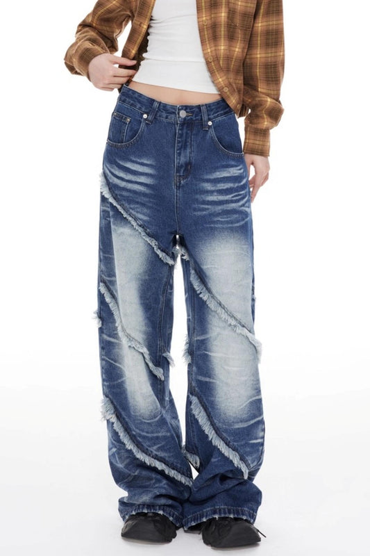Blue Wide-Leg Jeans