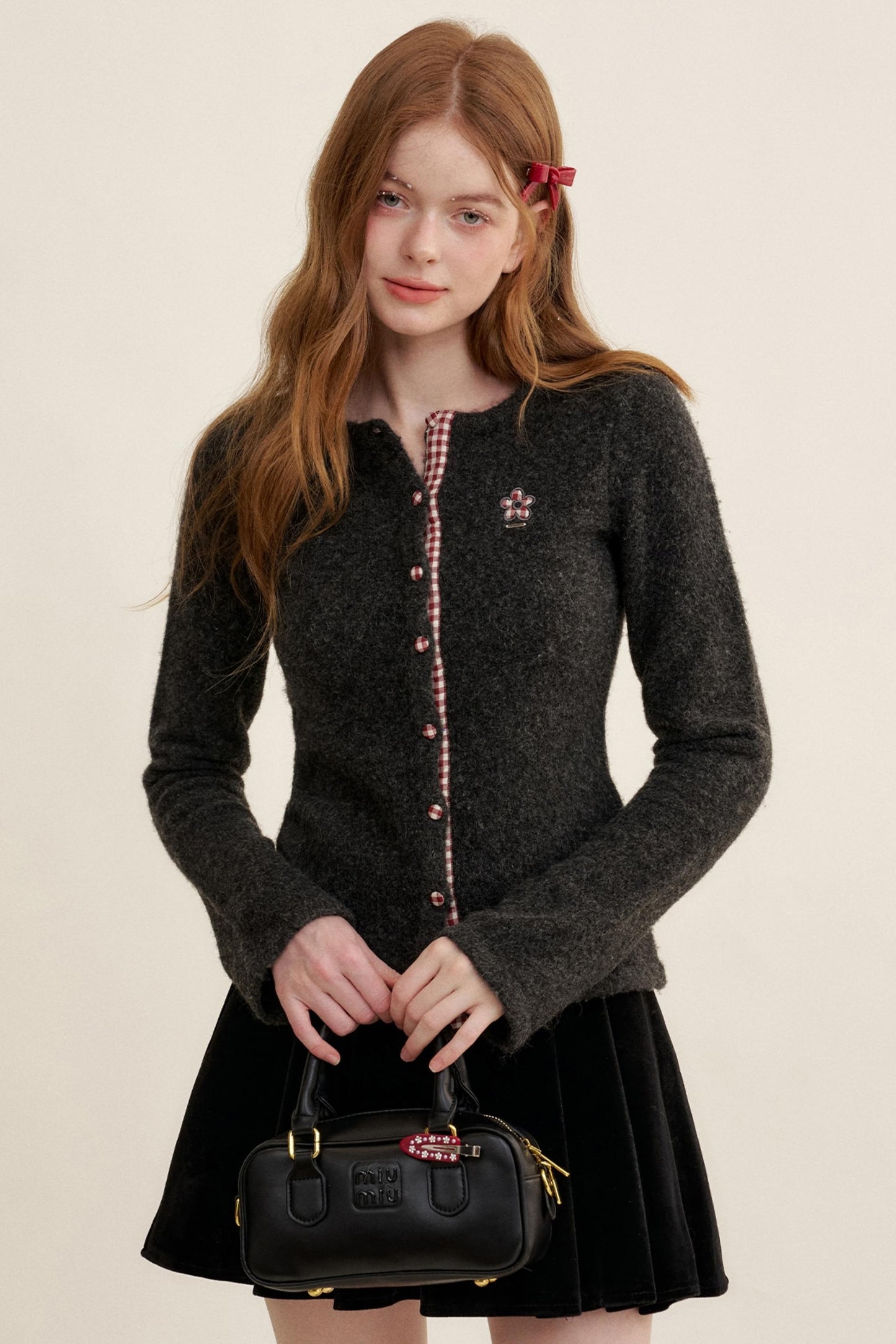 Vintage Checkered Cardigan