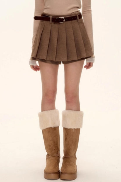 Mohair Pleated Culottes Skirt