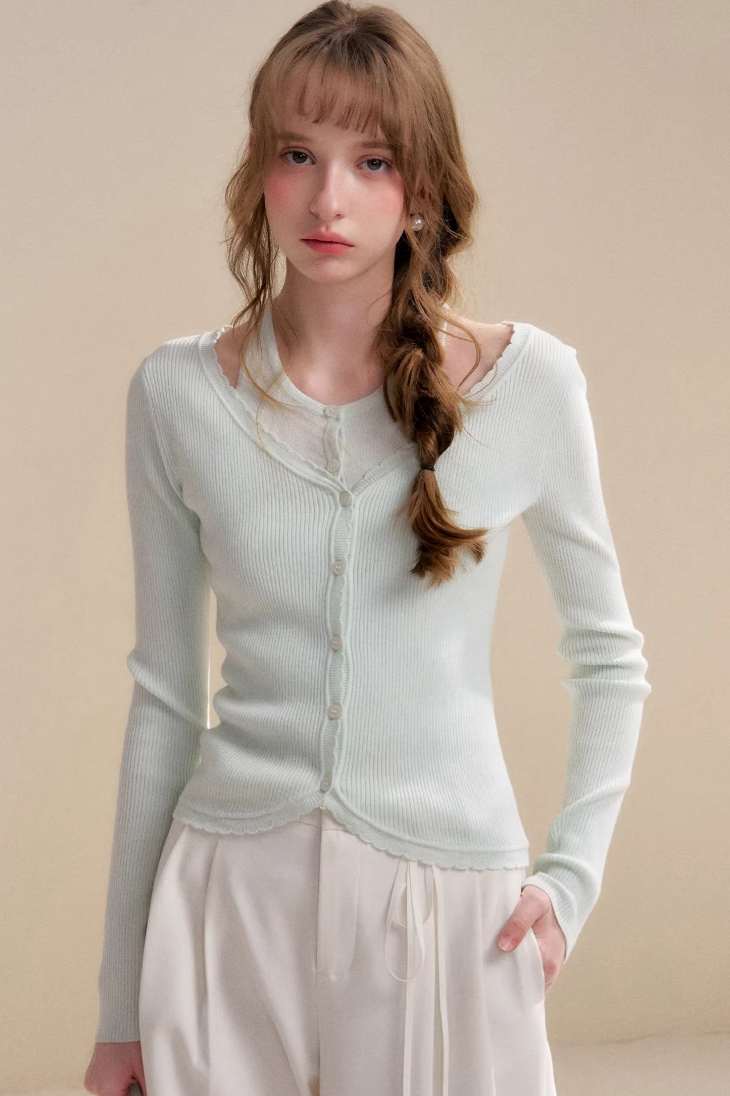 Mist Mint Wool Cardigan