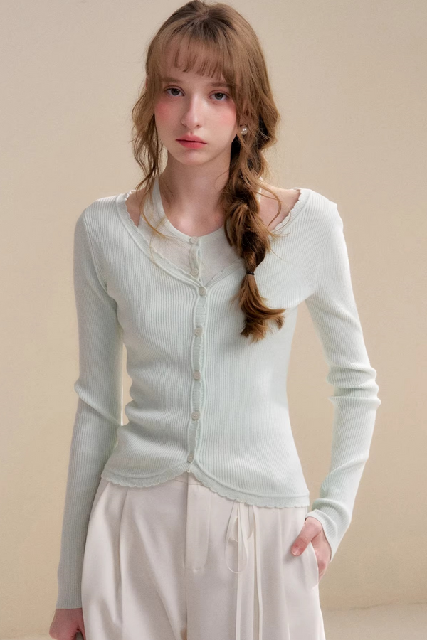 Mist Mint Wool Cardigan