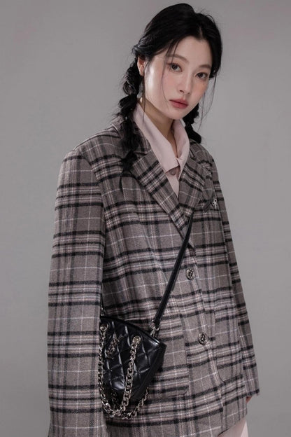 Gray Patchwork Tweed Jacket
