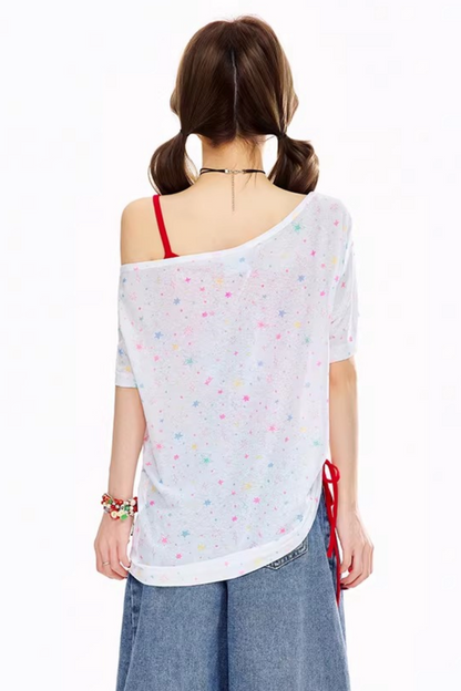 Dopamine Letter One-Shoulder Top