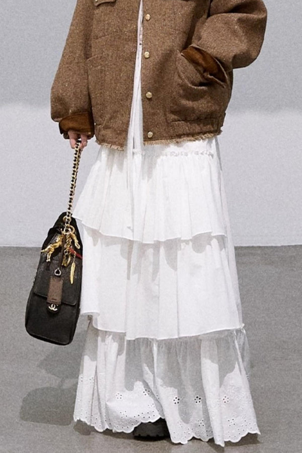 Preppy Cotton Strappy Cake Skirt Set-Up