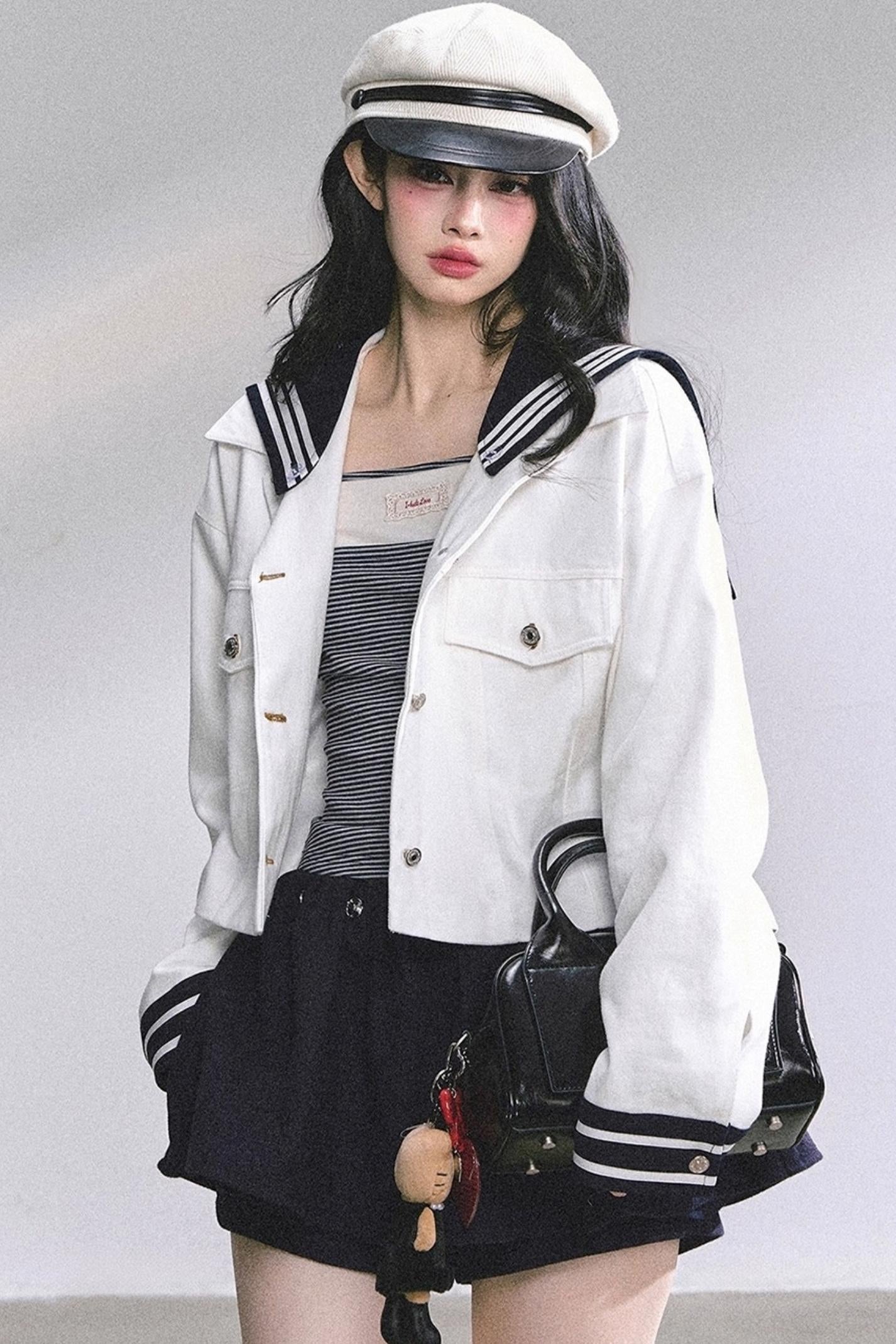 Luxury Denim Cargo Jacket