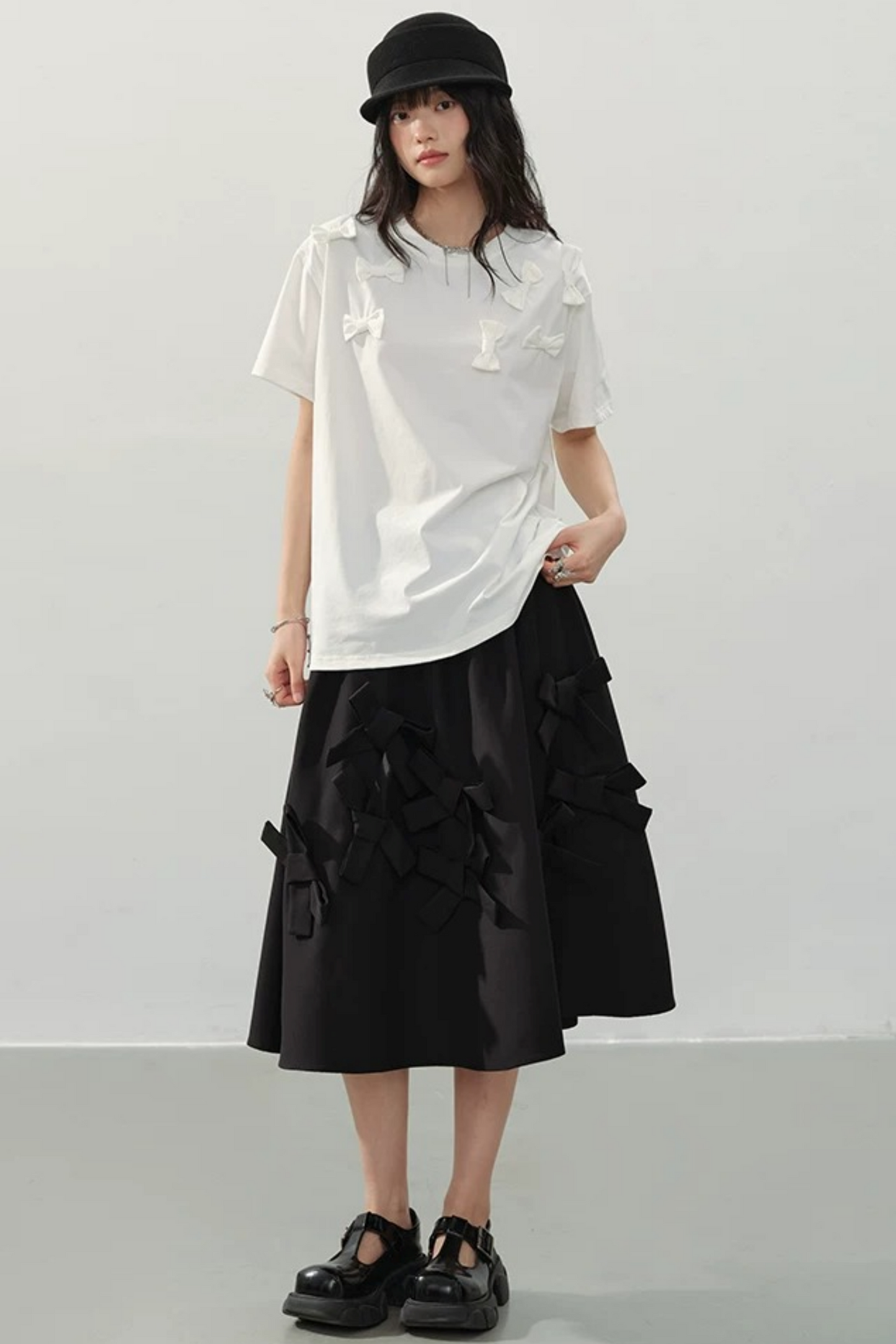 White Bow Top T-Shirt