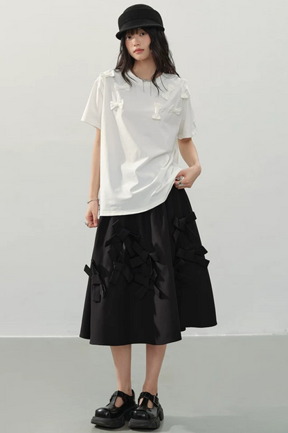 White Bow Top T-Shirt