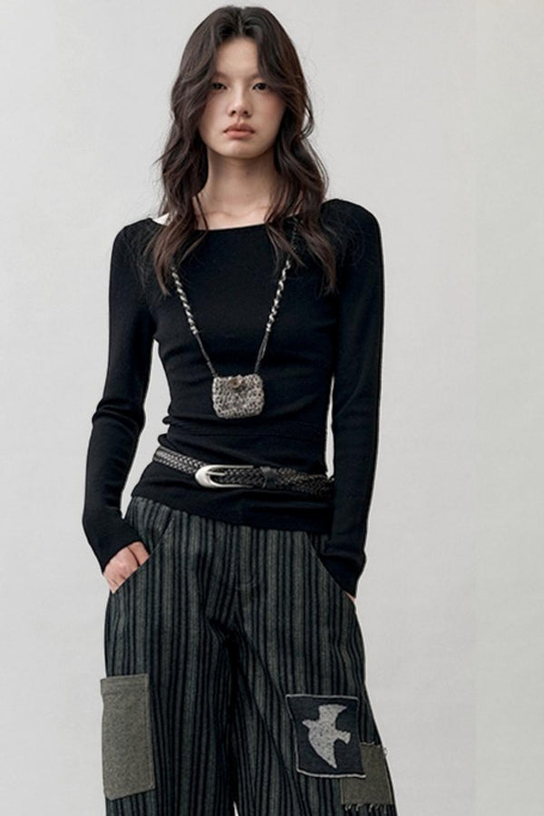 Cloud Yarn Long-sleeved Top