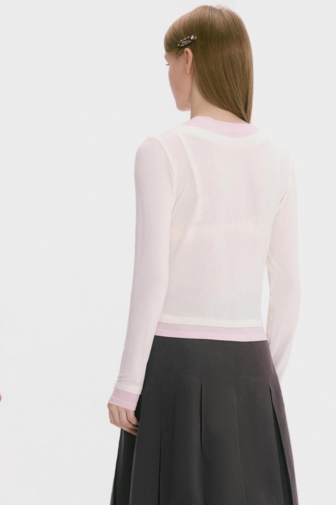 Fake Two Piece Base Layer Silk Top