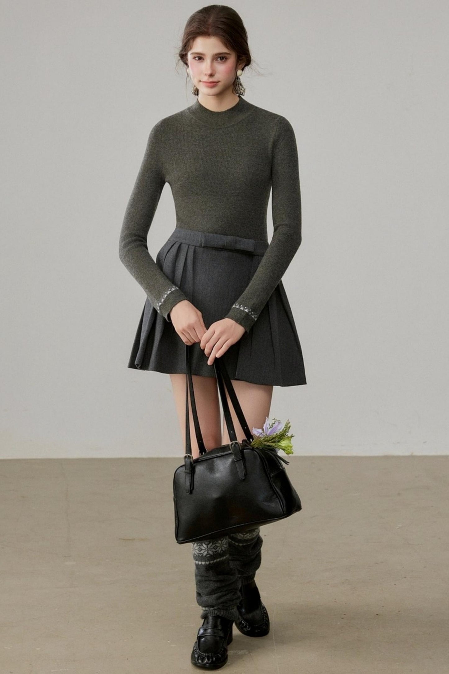 Vintage Jacquard Sweater Shawl Set-Up