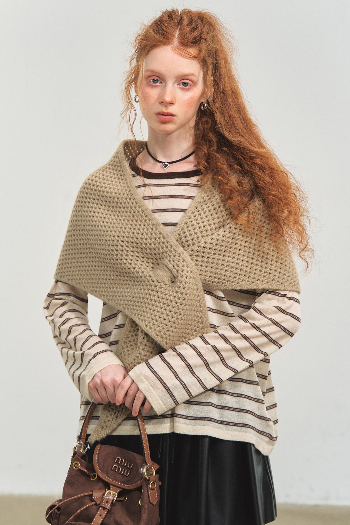 Vintage Striped Gray Knit Top