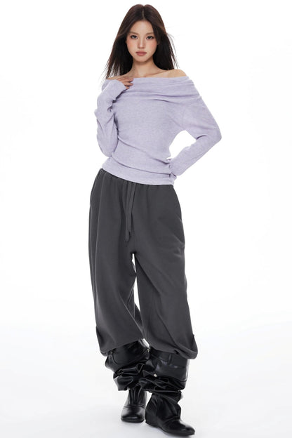 One-Shoulder Knit Sweater