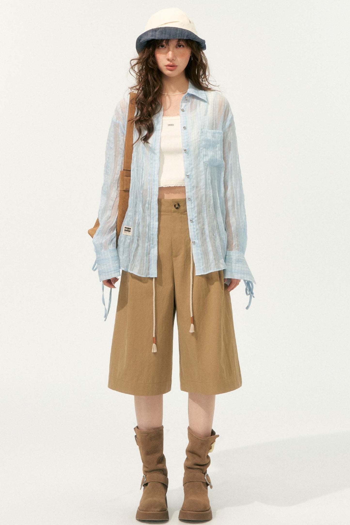 Pleated Wide-Leg Shorts