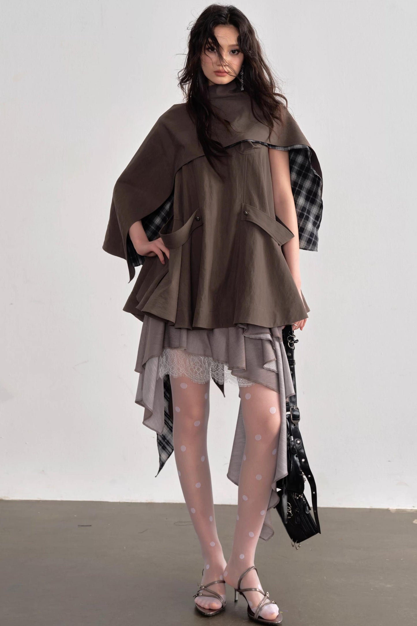 Pleated Linen Lace Skirt