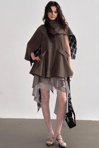 Pleated Linen Lace Skirt