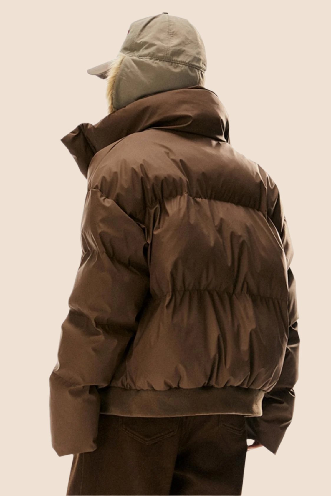 Retro Kurze Puffer-Baumwolljacke 