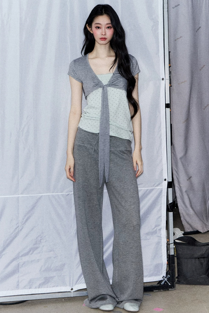 Polka Dot Tube Cardigan Set-Up