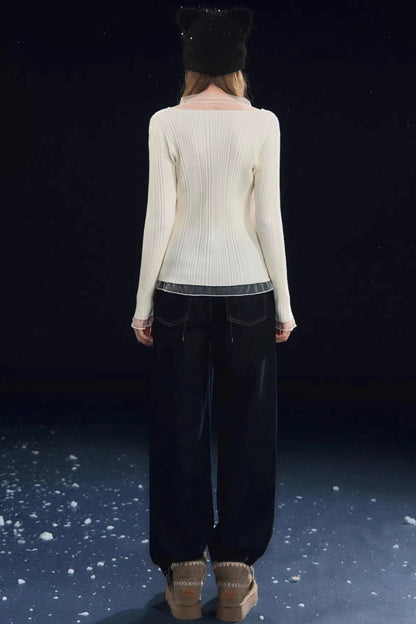 Mesh Splicing High-Elastic Base Shirt