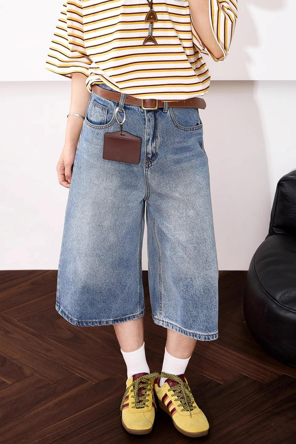 High-Waisted Denim Shorts