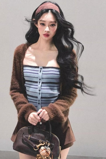 Hibiscus Knit Sweater Coat