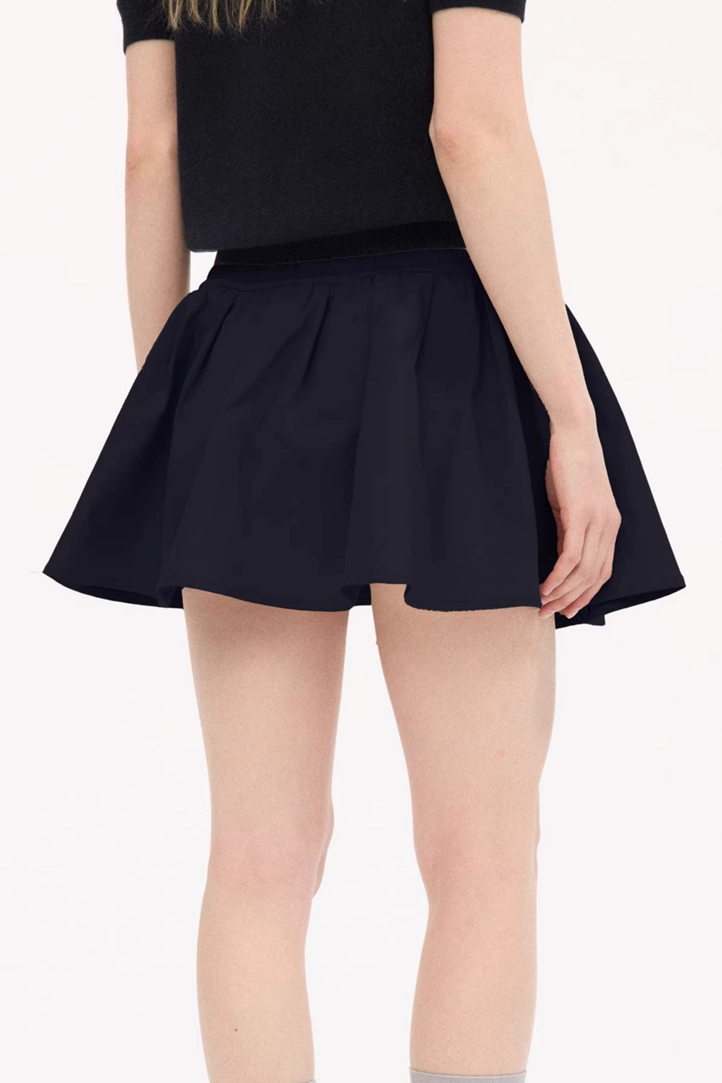 Elastic Tie-Up Puffy Skirt