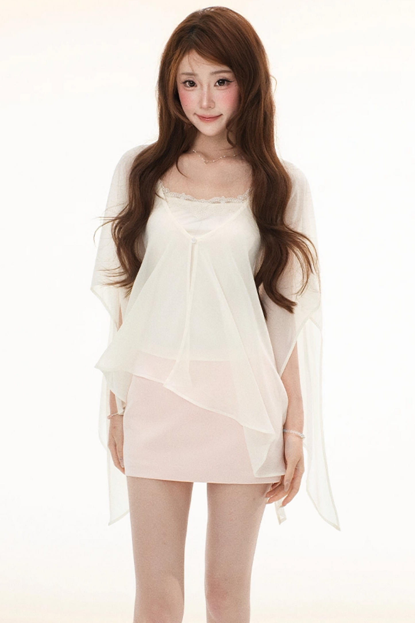 Satin Lace Off-Shoulder Top Set-Up