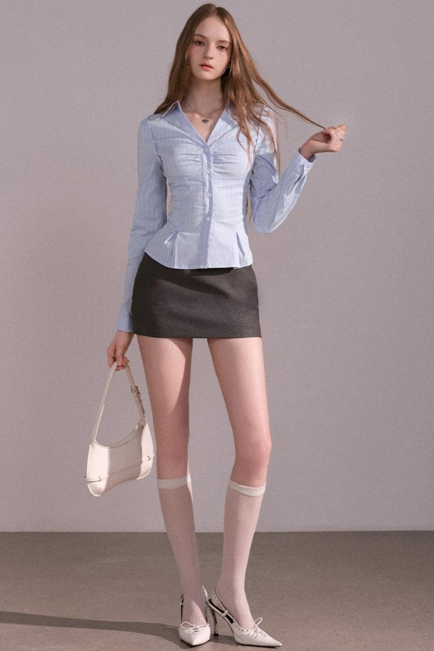 Slim Waist Back Strap Shirt