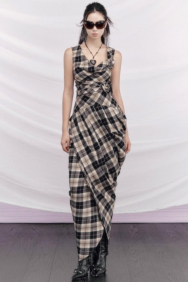 Rebellious Plaid Wool Dress