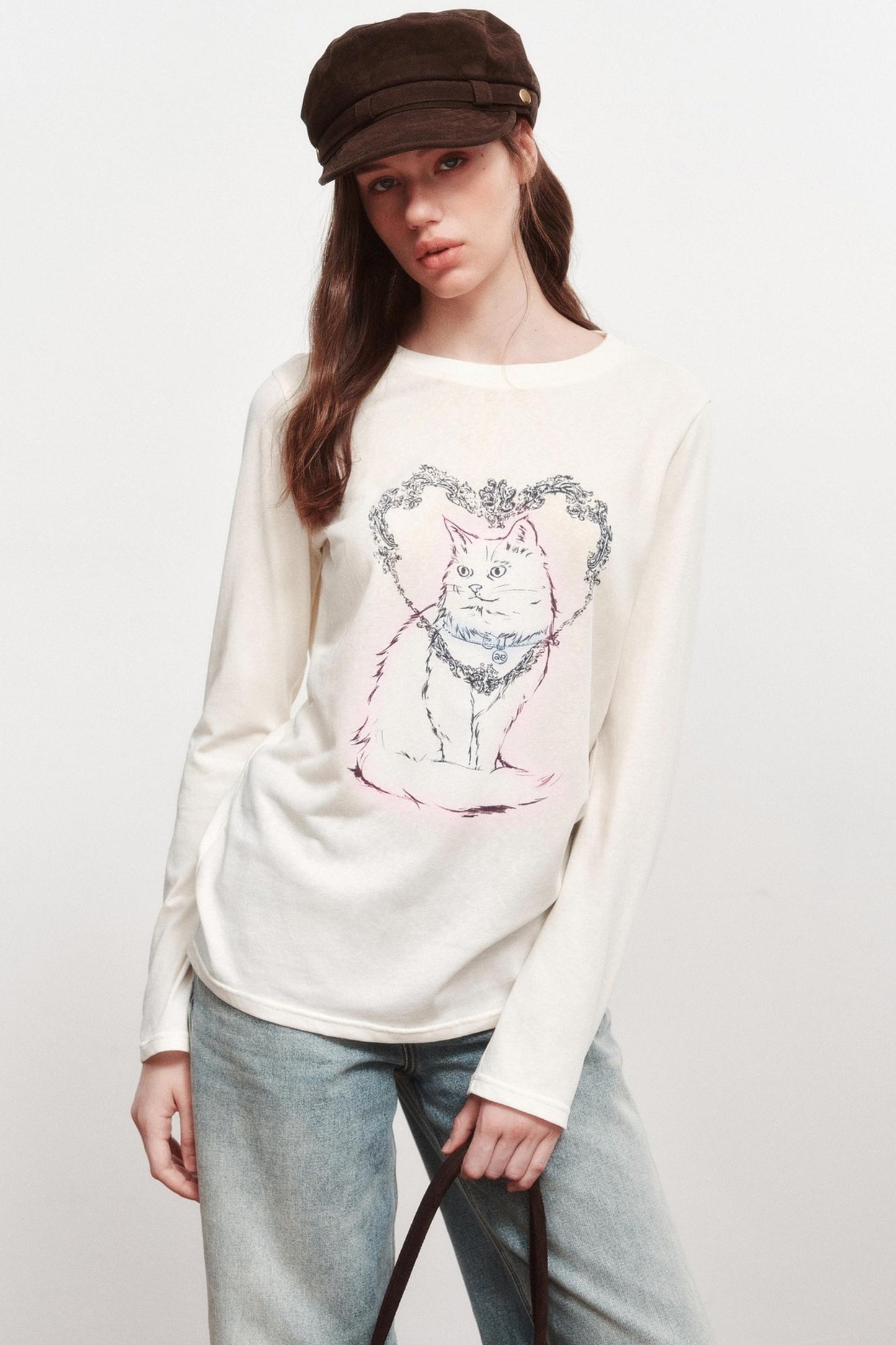 Love Cat Long-Sleeved T-Shirt