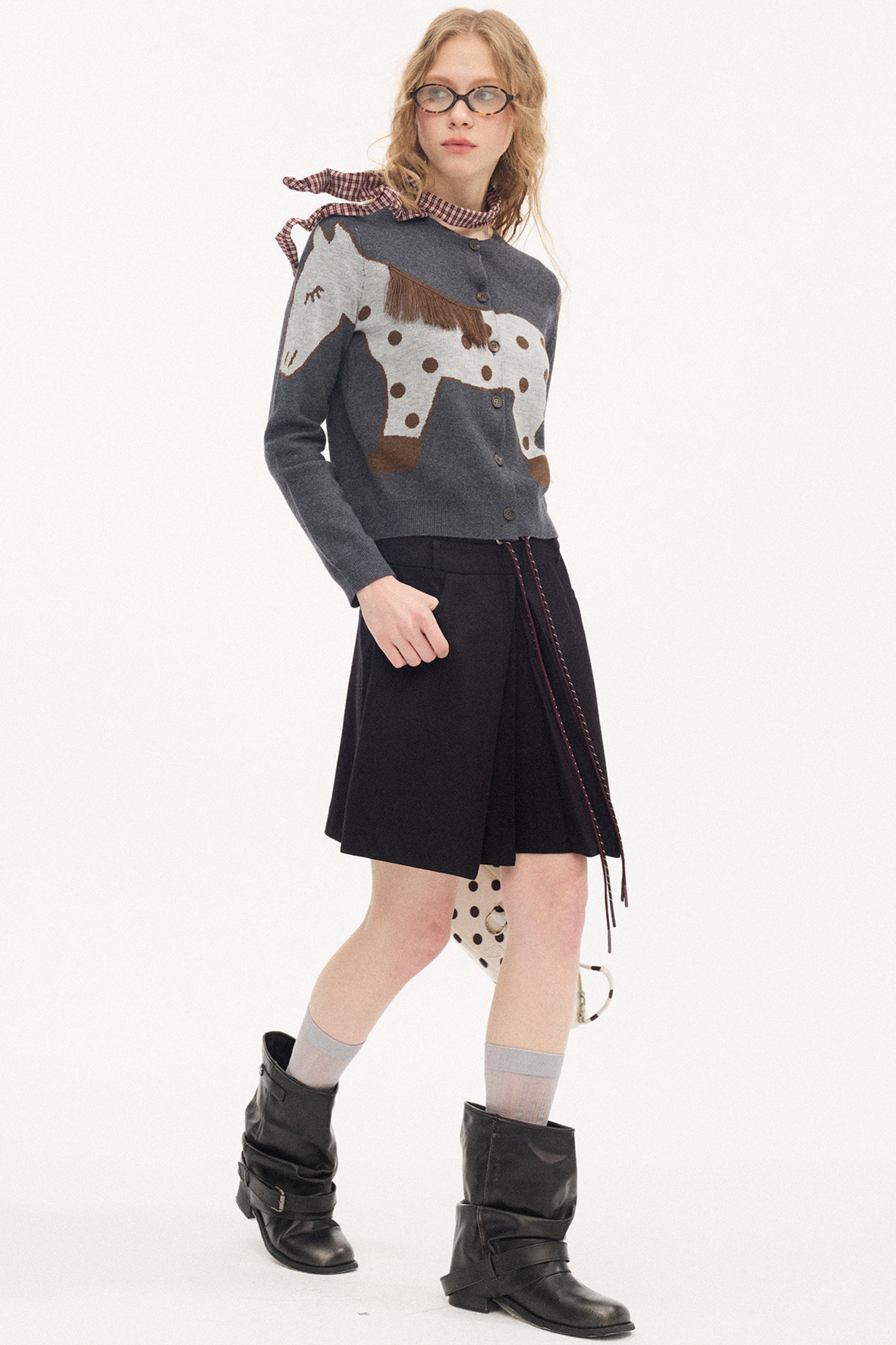 Polka Dot Knit Cardigan