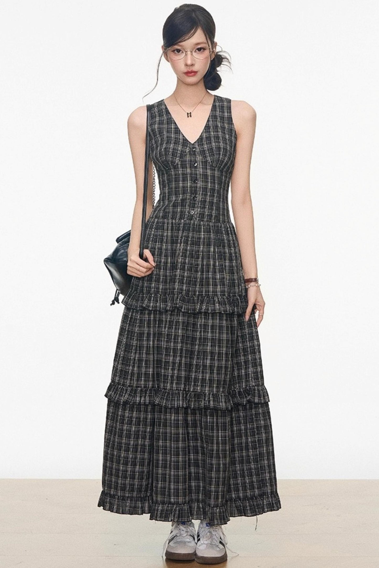 Gray Colored Sweater Cardigan Dress Set-Up