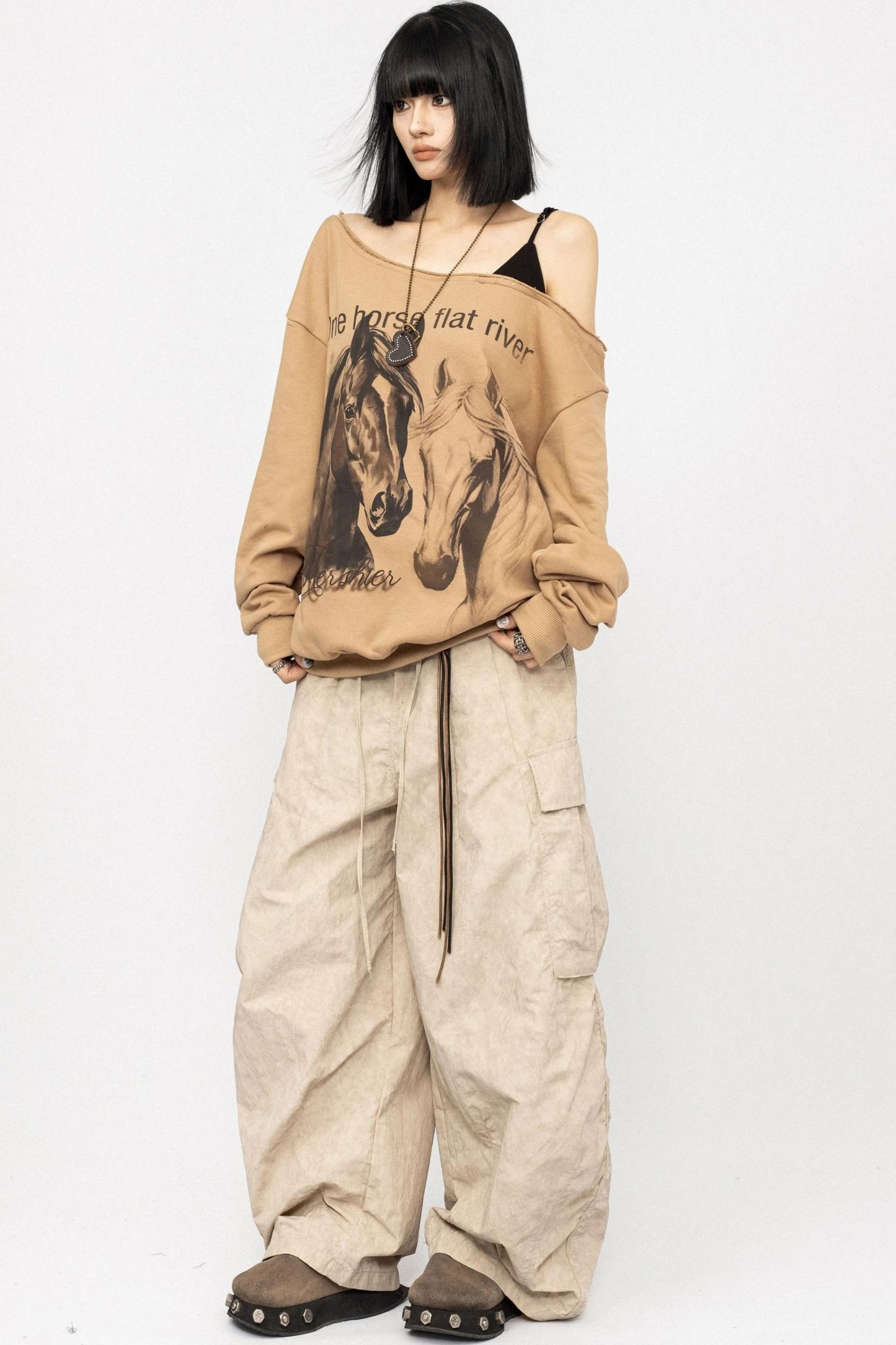 Vintage Slanted Shoulder Sweatshirt